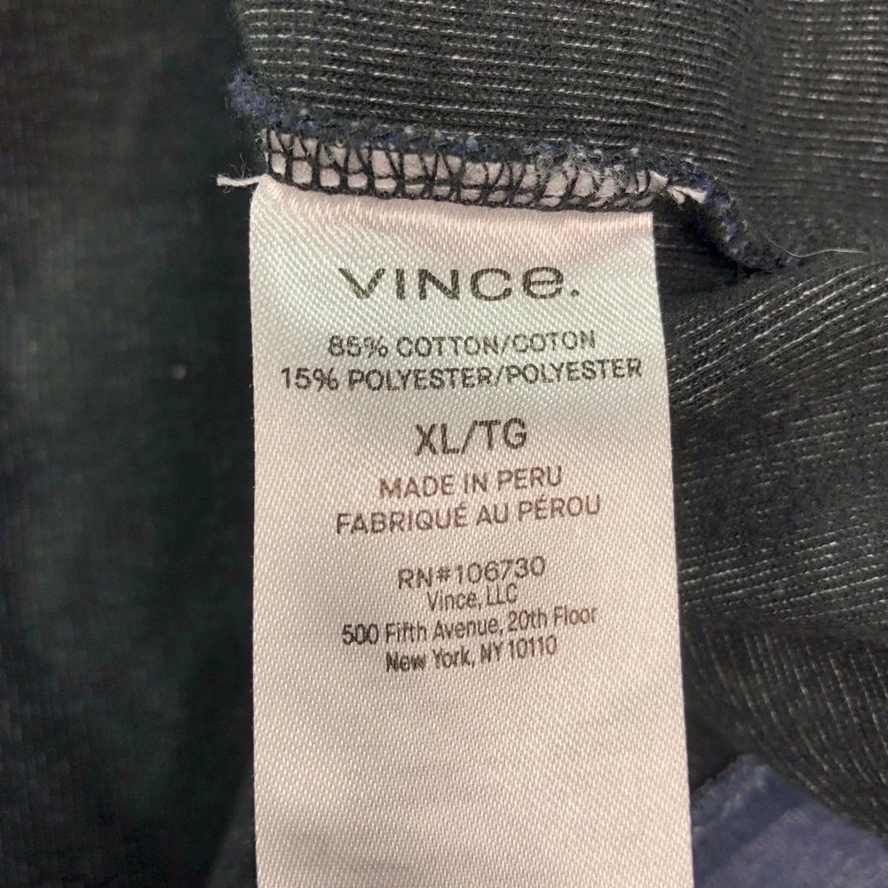 Vince Mens Sweater XL Heather Blue Long Sleeve Quarter-Zip Luxury Minimal - Picture 7 of 10